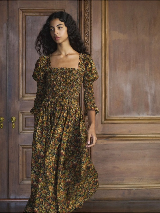 Doen Dresses & Skirts - SOLD DÔEN Bijou Dress Noir Rêve des Jardins Floral Organic Cotton